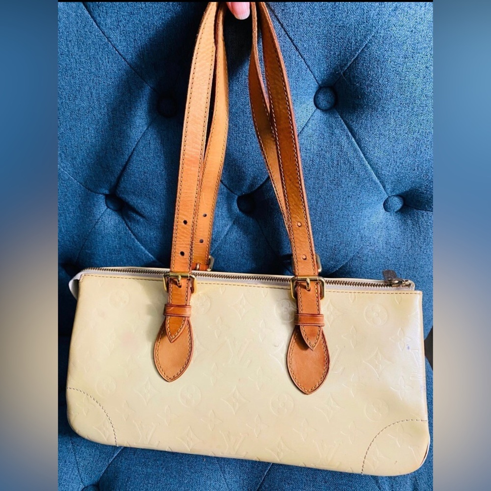Authentic Louis vuitton vernis monogram debossed rosewood tote bag